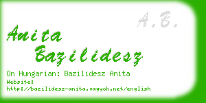 anita bazilidesz business card